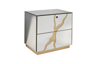 Тумбочка зеркальная с золотым декором Тумбочка зеркальная с золотым декором