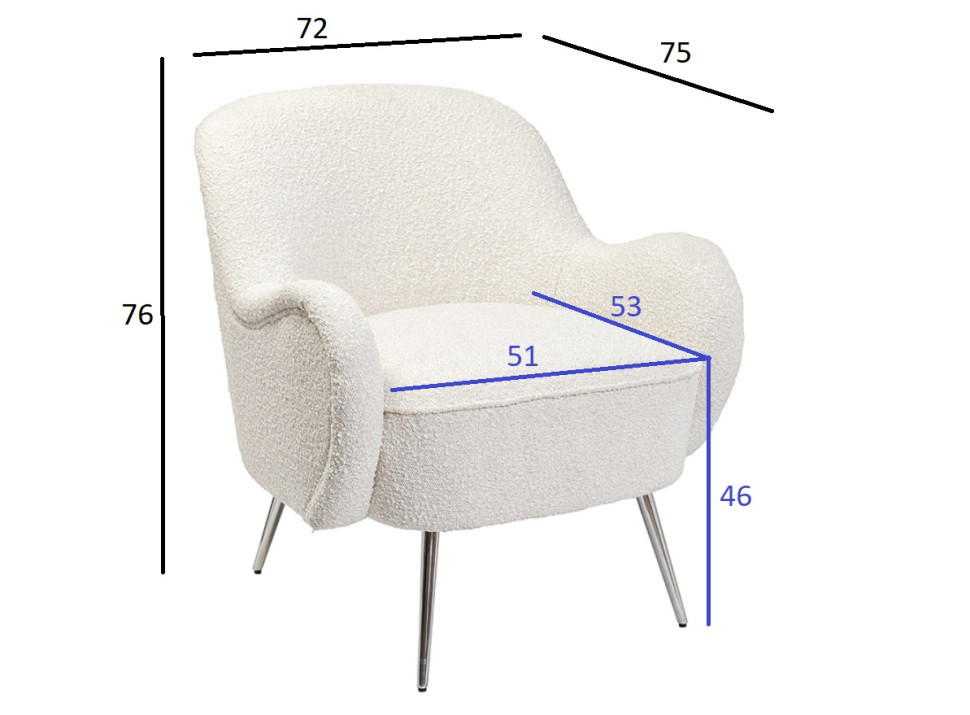 Кресло букле кремовое
