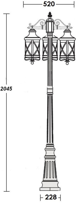 Наземный фонарь LUCERNA 84809B/02 Gb Oasis Light