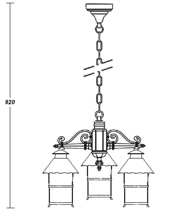 Уличный светильник подвесной  81470/3 Gb Oasis Light