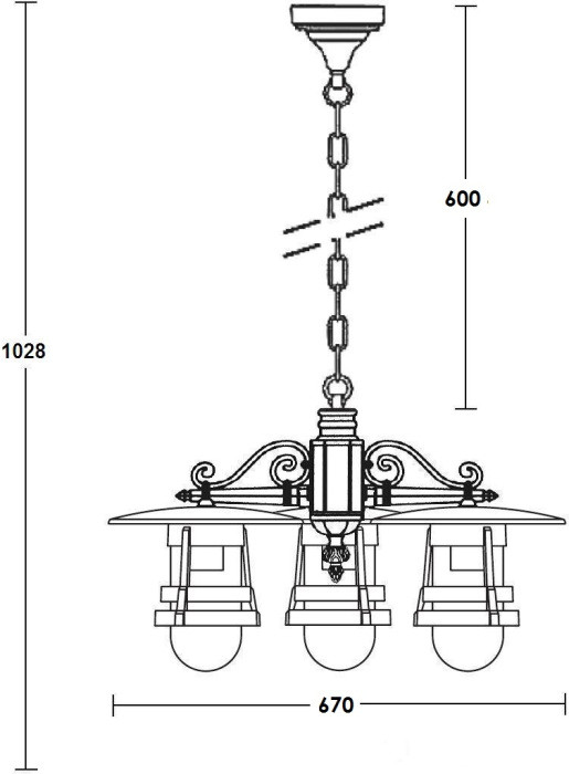 Уличный светильник подвесной TOKIO 2 68970/3 Bl Oasis Light