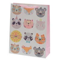 Пакет подарочный L (бумага 210г/м2, блок микс 12шт), L31 W12 H40 см, 4в.