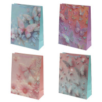 Пакет подарочный L (бумага 210г/м2, блок микс 12шт), L31 W12 H40 см, 4в.