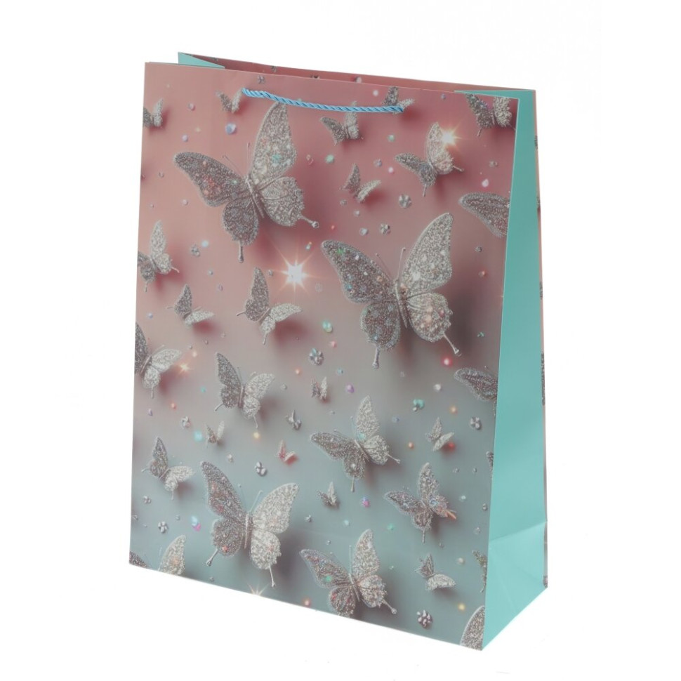 Пакет подарочный L (бумага 210г/м2, блок микс 12шт), L31 W12 H40 см, 4в.