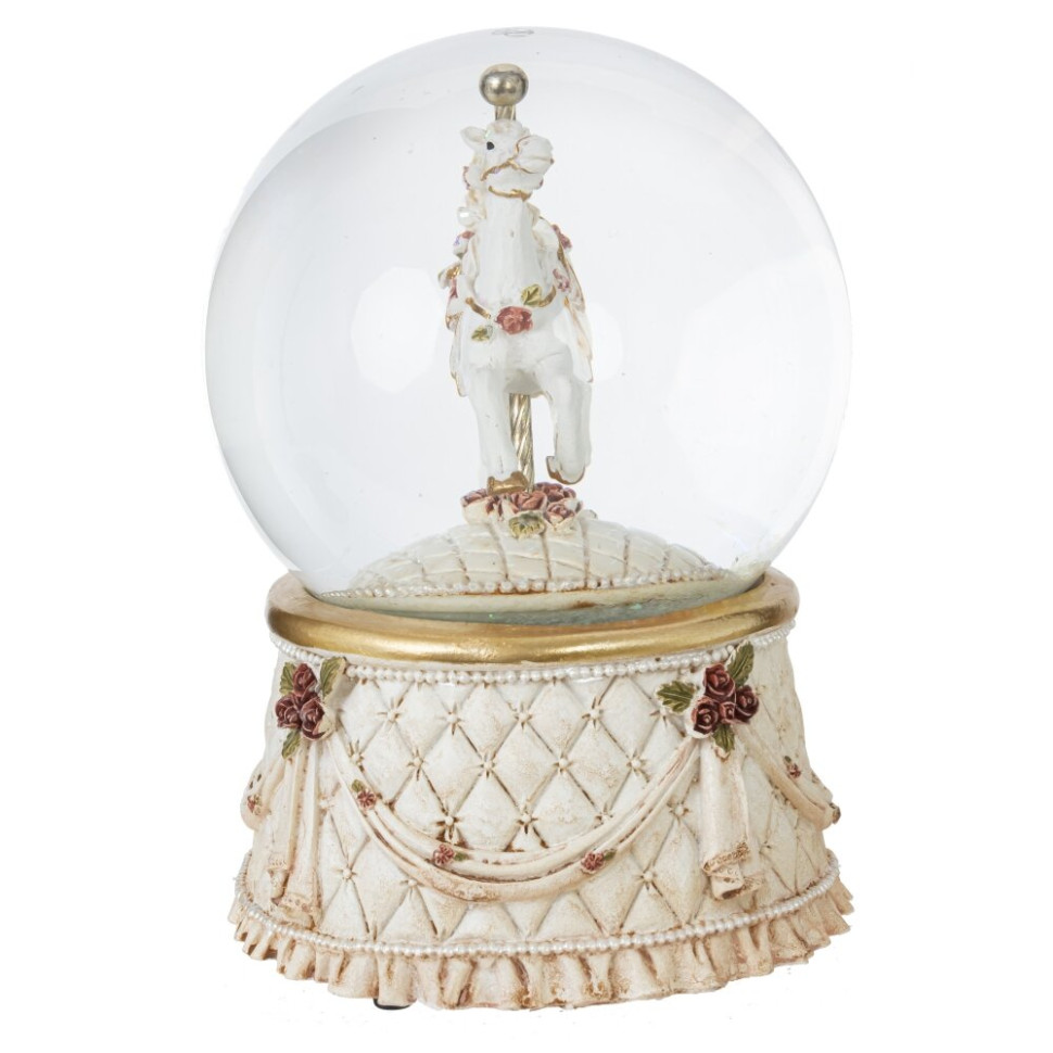 Фигурка декоративная в стекл шаре "Карусель" (ключ, муз,движ), D 10 см, L10 W10 H14 см