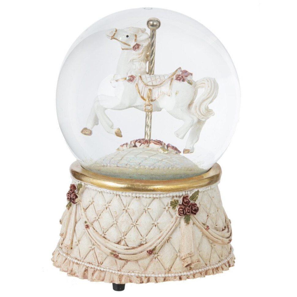 Фигурка декоративная в стекл шаре "Карусель" (ключ, муз,движ), D 10 см, L10 W10 H14 см