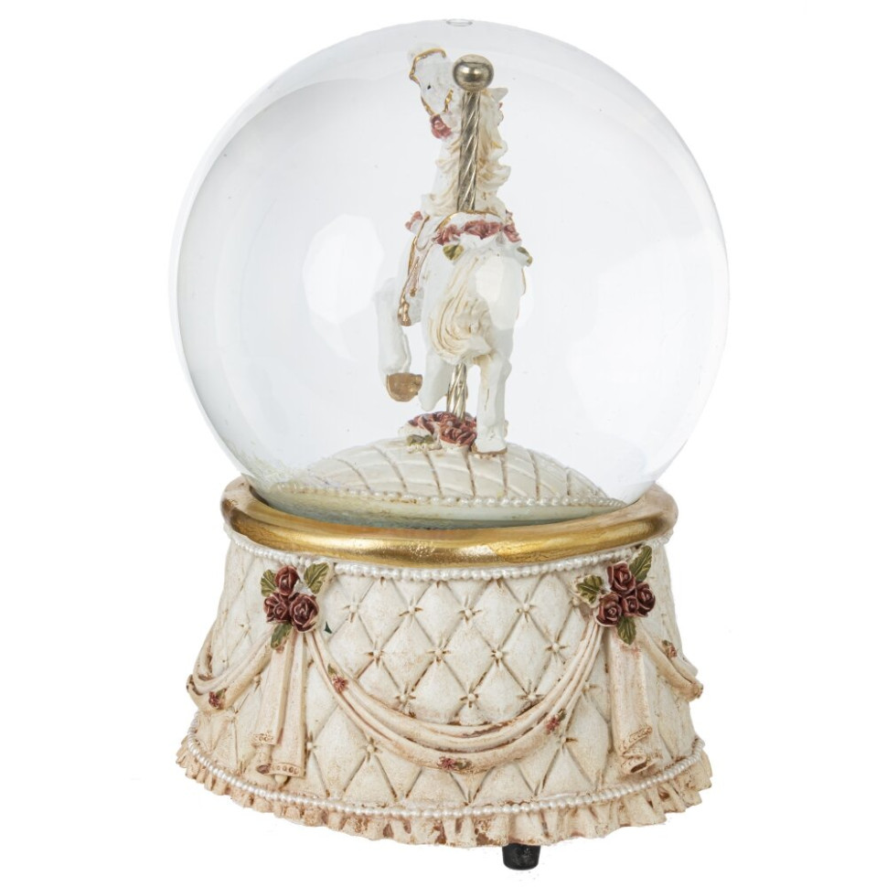 Фигурка декоративная в стекл шаре "Карусель" (ключ, муз,движ), D 10 см, L10 W10 H14 см