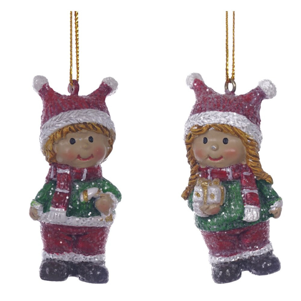 Фигурка декоративная подвесная "Дети",  L3 W2,5 H6,5 см, 2в.