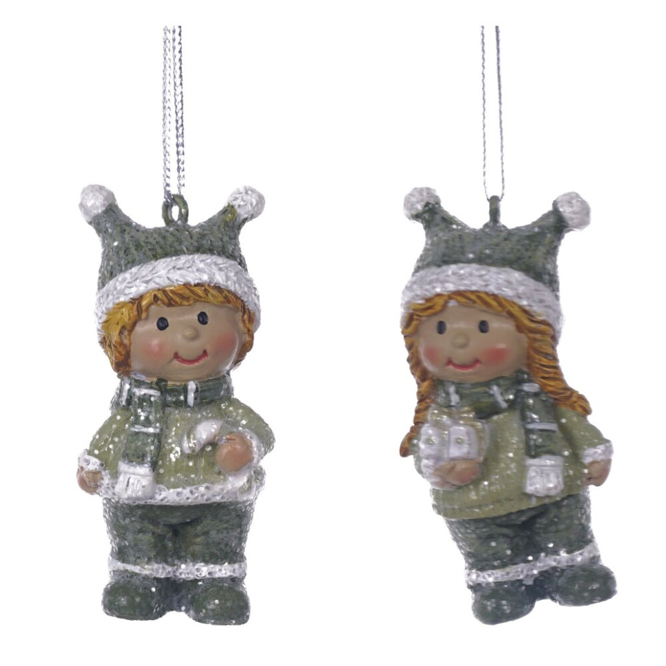 Фигурка декоративная подвесная "Дети",  L3 W2,5 H6,5 см, 2в.