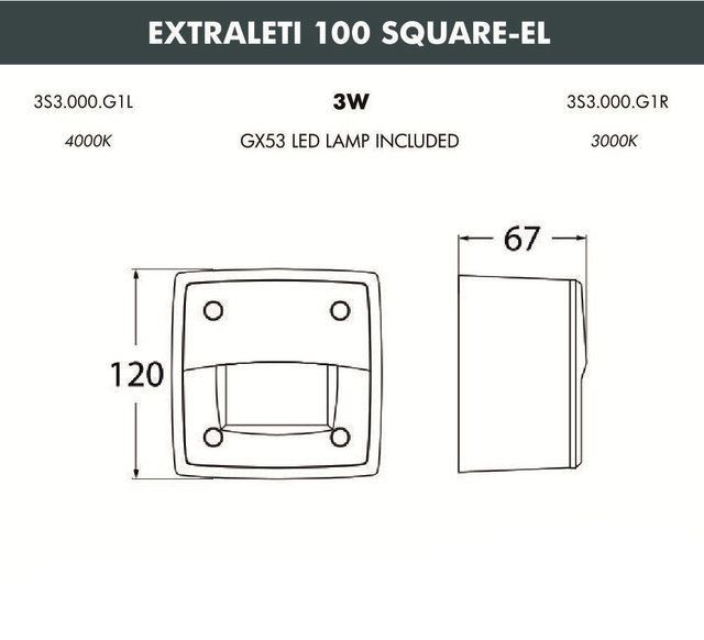 Подсветка для лестниц и ступеней Leti 3S3.000.000.AYG1L Fumagalli