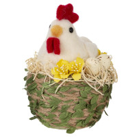 Фигурка декоративная "Курица в гнезде", L10 W10 H13 см