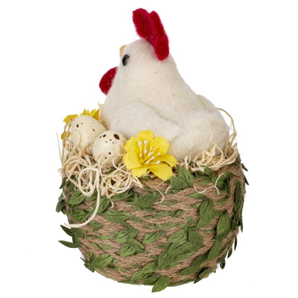 Фигурка декоративная "Курица в гнезде", L10 W10 H13 см