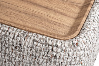 Столик прикроватный мягкий Runa шенилл серый Столик прикроватный мягкий Runa шенилл серый