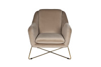 Кресло велюровое бежевое/матовое золото