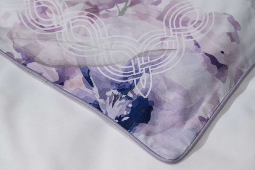 Комплект постельного белья "Фиори" сиренево-белый 220х200см с наволочками 50х70см