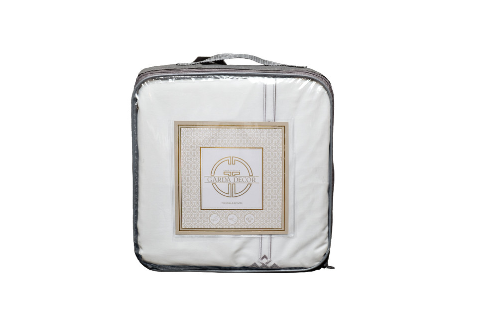 Комплект постельного белья "Арктик" с вышивкой кинг сайз 220х240см серый