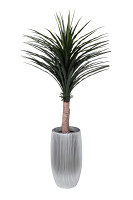 Кашпо серебристое с полосками