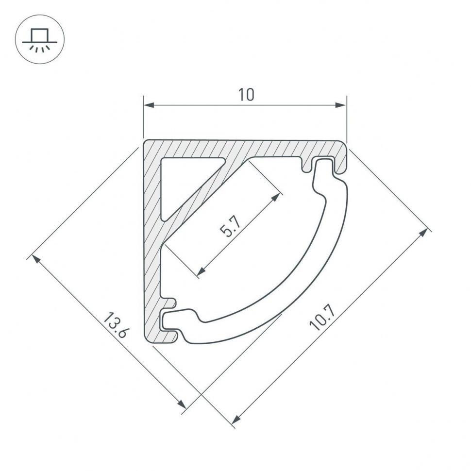 Профиль Arlight ARH-Kant-H10-2000 Anod 036321