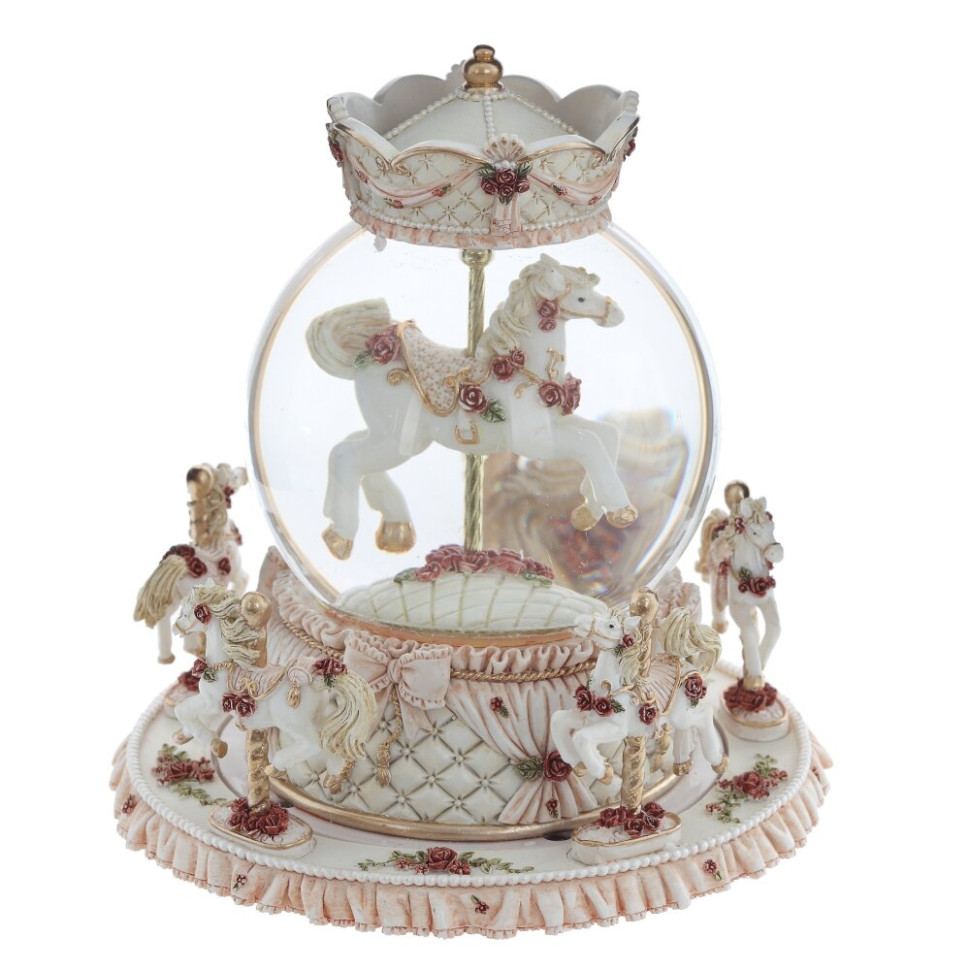 Фигурка декоративная в стекл шаре "Карусель" (ключ,муз, движ), D 10 см, L15 W15 H17 см