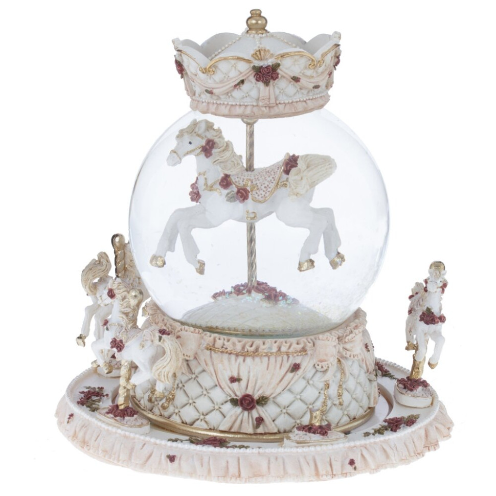 Фигурка декоративная в стекл шаре "Карусель" (ключ,муз, движ), D 10 см, L15 W15 H17 см