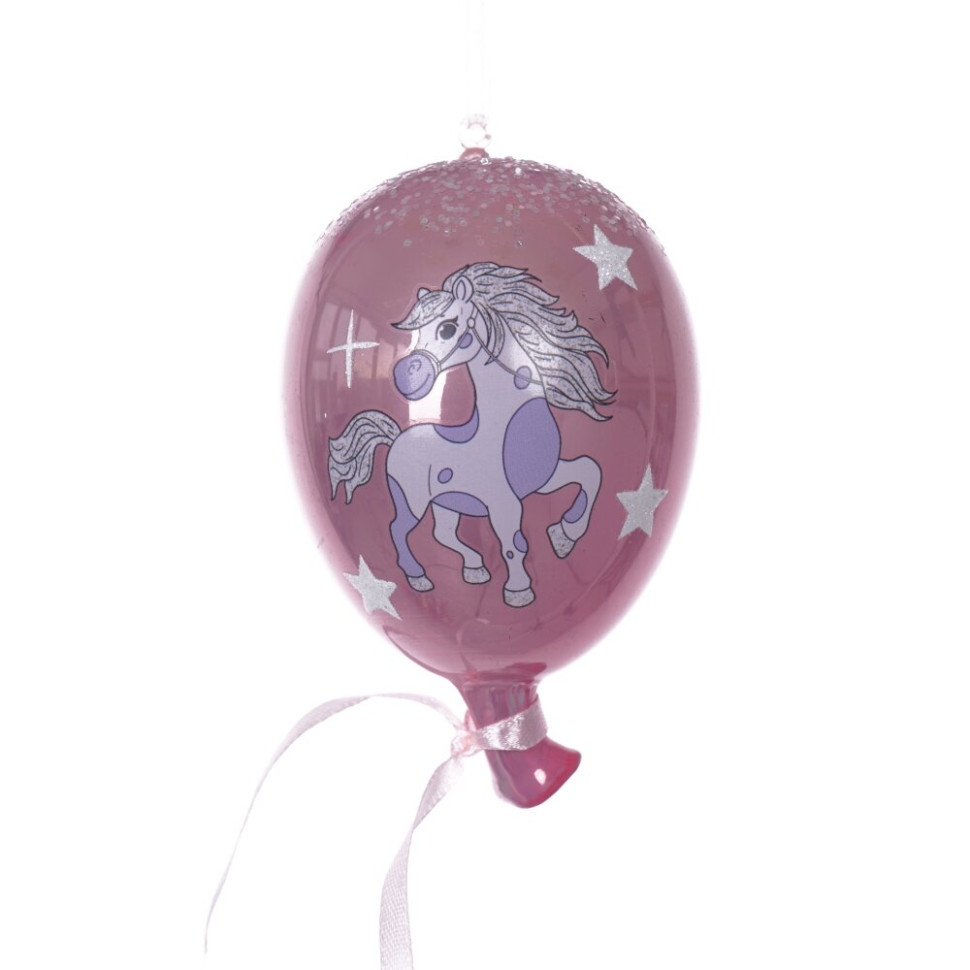 Украшение новогоднее "Воздушный шарик с лошадкой", L7 W7 H11 см