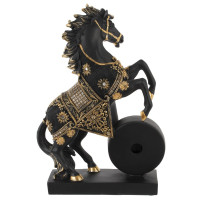 Фигурка декоративная "Лошадь" с часами (AAx1,н.п.), L23 W7 H33 см