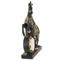 Фигурка декоративная "Лошадь" с часами (AAx1,н.п.), L23 W7 H33 см