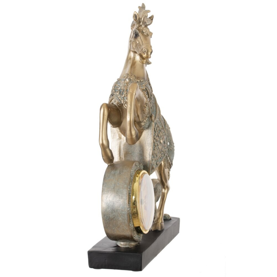 Фигурка декоративная "Лошадь" с часами (AAx1,н.п.), L23 W7 H33 см