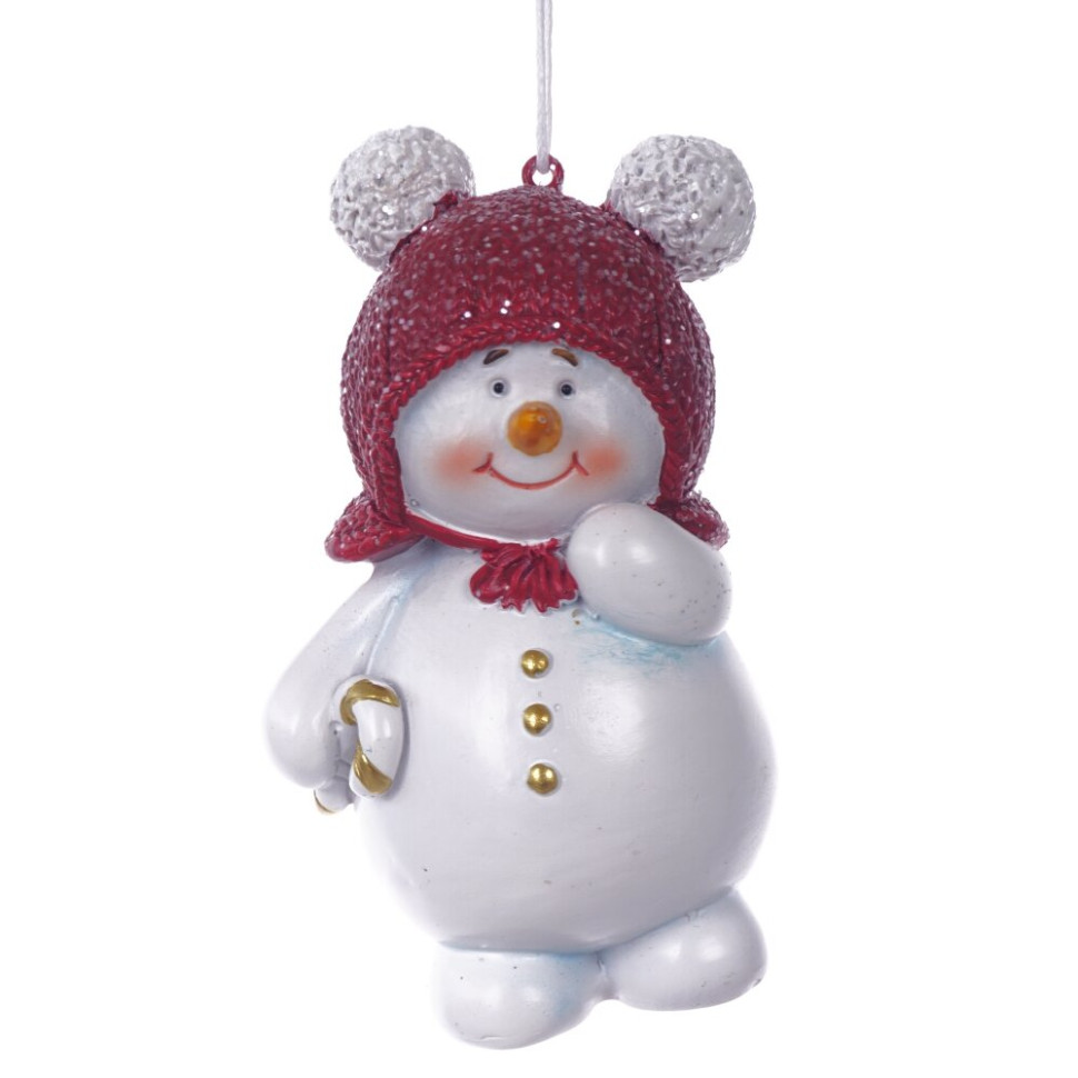 Фигурка декоративная подвесная "Снеговик",  L6 W4 H10 см