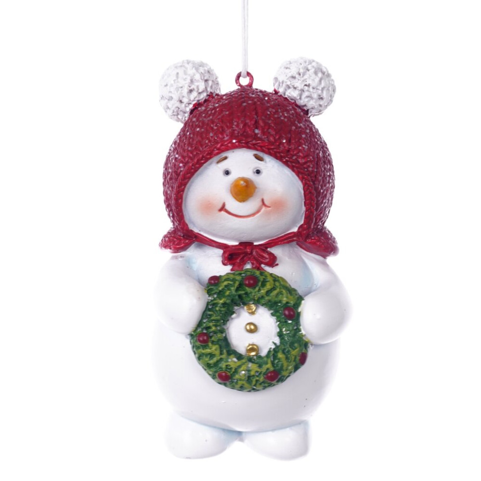 Фигурка декоративная подвесная "Снеговик",  L6 W4 H10 см