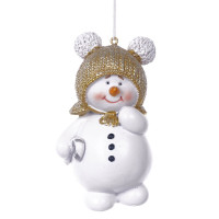 Фигурка декоративная подвесная "Снеговик",  L6 W4 H10 см