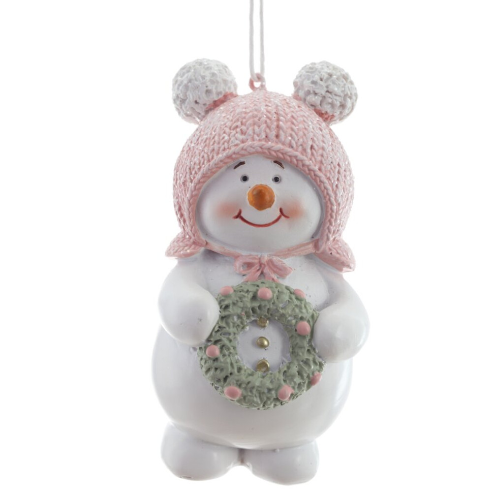 Фигурка декоративная подвесная "Снеговик",  L6 W4 H10 см