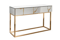 Консоль зеркальная с золотым декором Консоль зеркальная с золотым декором
