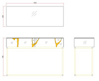 Консоль зеркальная с золотым декором Консоль зеркальная с золотым декором