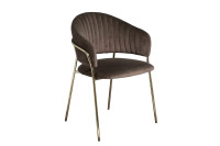 Стул обеденный велюровый темно-коричневый