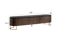 Тумба под телевизор с ящиками коричневая Тумба под телевизор с ящиками коричневая