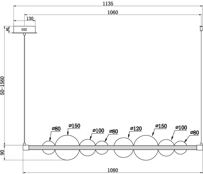 Подвесной светильник Glaze FR5396PL-L13BS Freya