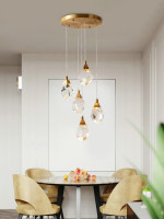 Подвесной светильник Crystal rock MD-020B-5 gold DeLight Collection