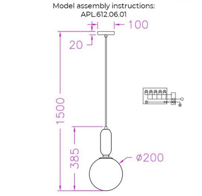 Подвесной светильник Aniela APL.612.06.01 Aployt