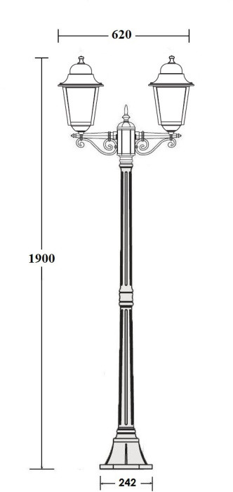 Наземный фонарь QUADRO L 79908LA Bl Oasis Light