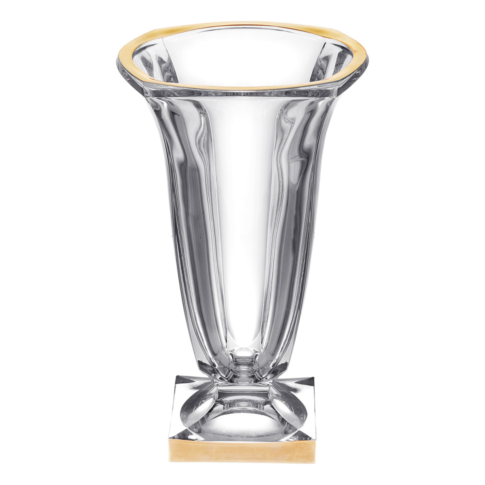 Ваза для цветов н/н 33см."Магма 1" золотой ободок матовый