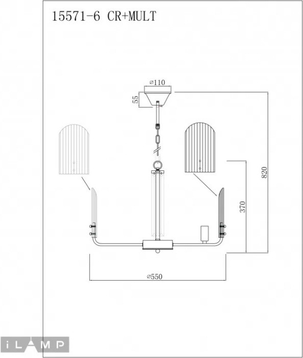 Подвесная люстра Dolce 15571-6 CR+MULT iLamp