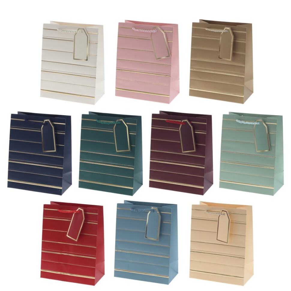 Пакет подарочный S (бумага 210г/м2, блок 12шт), L18 W10 H23 см, 10в.