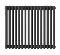 Стальной трубчатый радиатор Kohr Heim 3057/16 секций с боковым подключением 3/4 черный