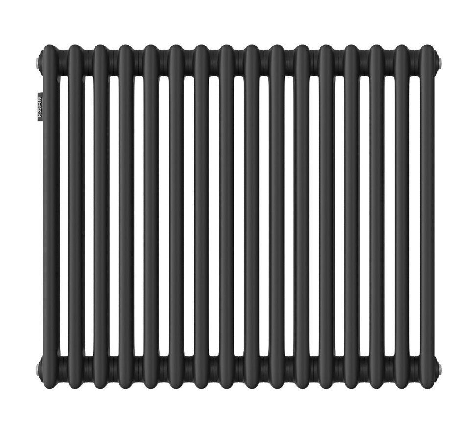 Стальной трубчатый радиатор Kohr Heim 3057/16 секций с боковым подключением 3/4 черный