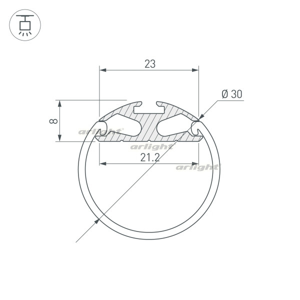 Профиль ROUND 023860 Arlight