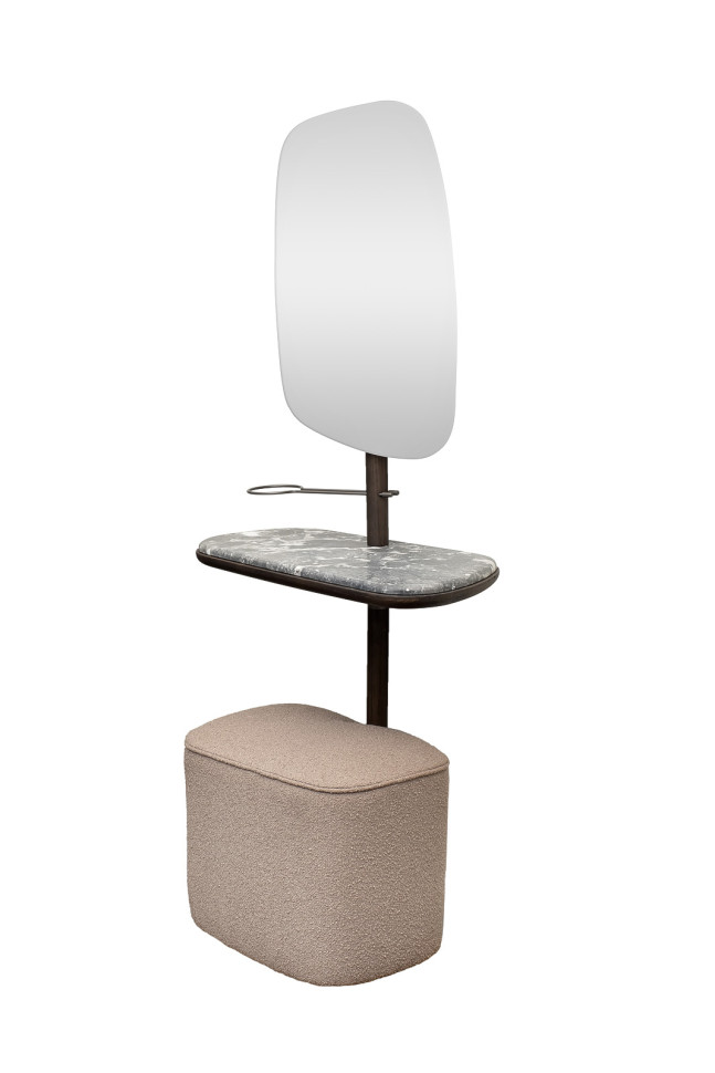 Зеркало с полкой и пуфом