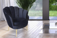 Кресло велюровое черное