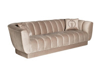 Диван трехместный велюровый серый Диван трехместный велюровый серый