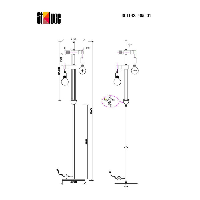 Торшер Bagetti SL1142.405.01 Evoluce
